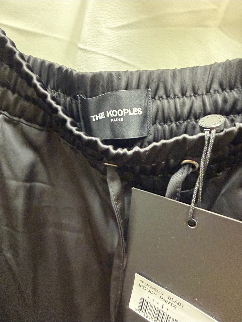 The Kooples Black Track Pants with White Side Stripes - Picture 2 of 4